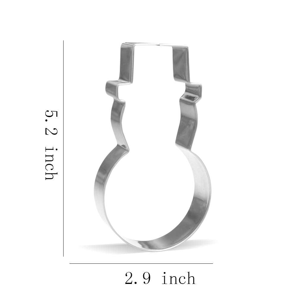 Keewah Snowman Cookie Cutter - 5.2 inch Stainless Steel, Silver