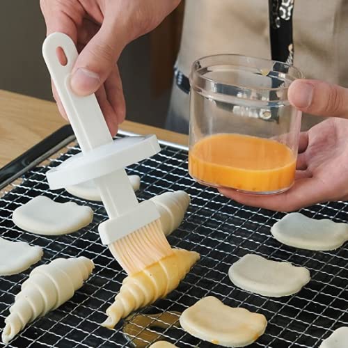 Kddom 1 Piece Oil Bottles With Brush Kitchen Oil Bottle Brush Sauce Bottle Brush Barbecue Brush(White)