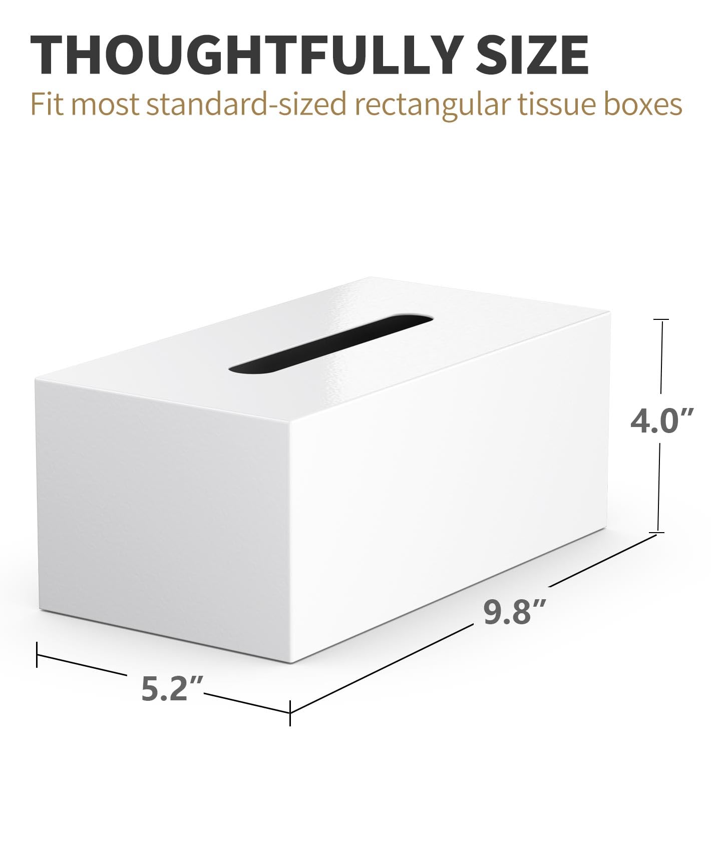 Livelab Metal Tissue Box Cover, Rectangular Tissue Box Holder Modern Decor Facial Napkin Holder Tissue Box Dispenser For Bathroo