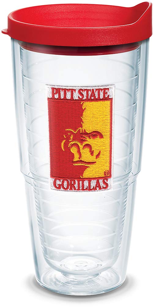 Tervis Pitt State Gorillas Logo Tumbler With Emblem And Red Lid 24Oz, Clear