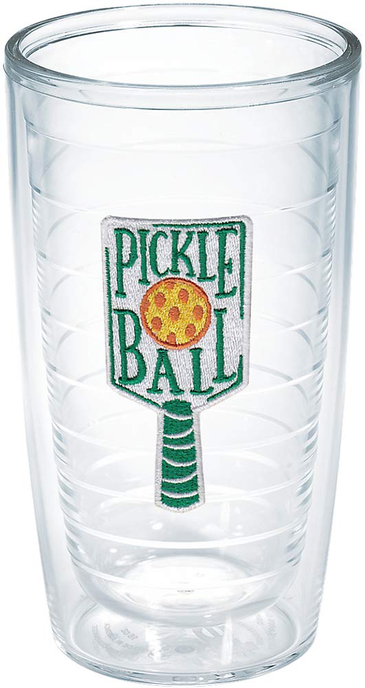 Tervis Pickleball Made in USA Double Walled Insulated Tumbler Cup Keeps Drinks Cold & Hot, 16oz  No Lid, Clear