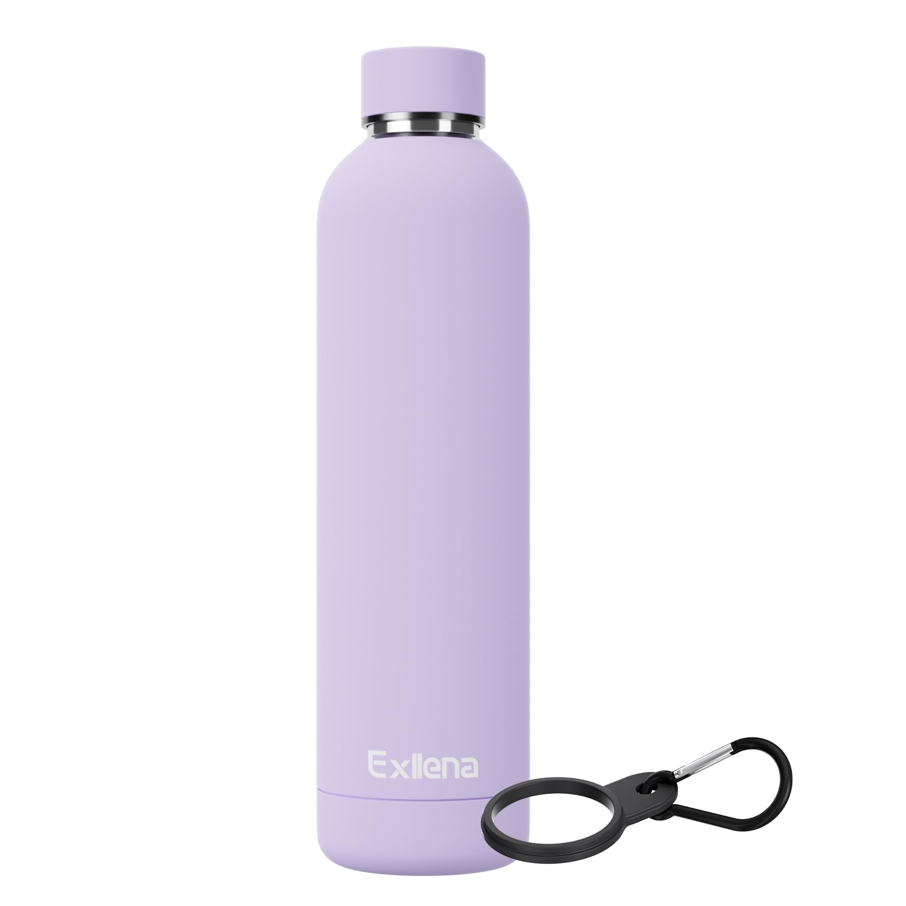 Exllena Slim Insulated Water Bottles for Travel 32oz with Clip, Double Wall Vacuum Stainless Steel Water Bottle Keeps Drinks Col