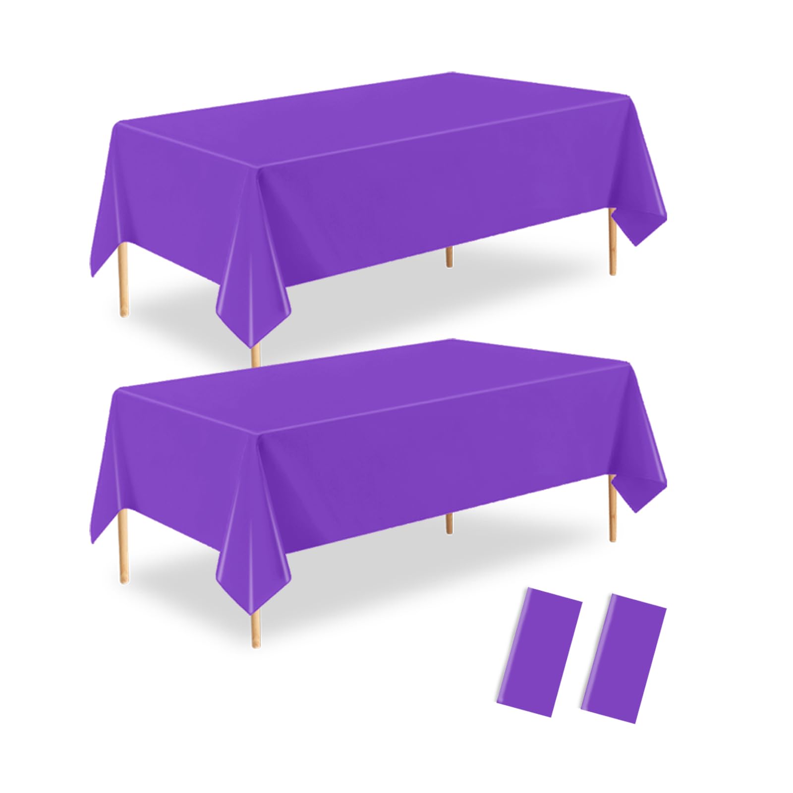 ZHIAXTON Purple Plastic Table Cloth Disposable 2 Pack,54 X 108 Inch Table Cloths Rectangle for Birthday Party,Wedding,Anniversar