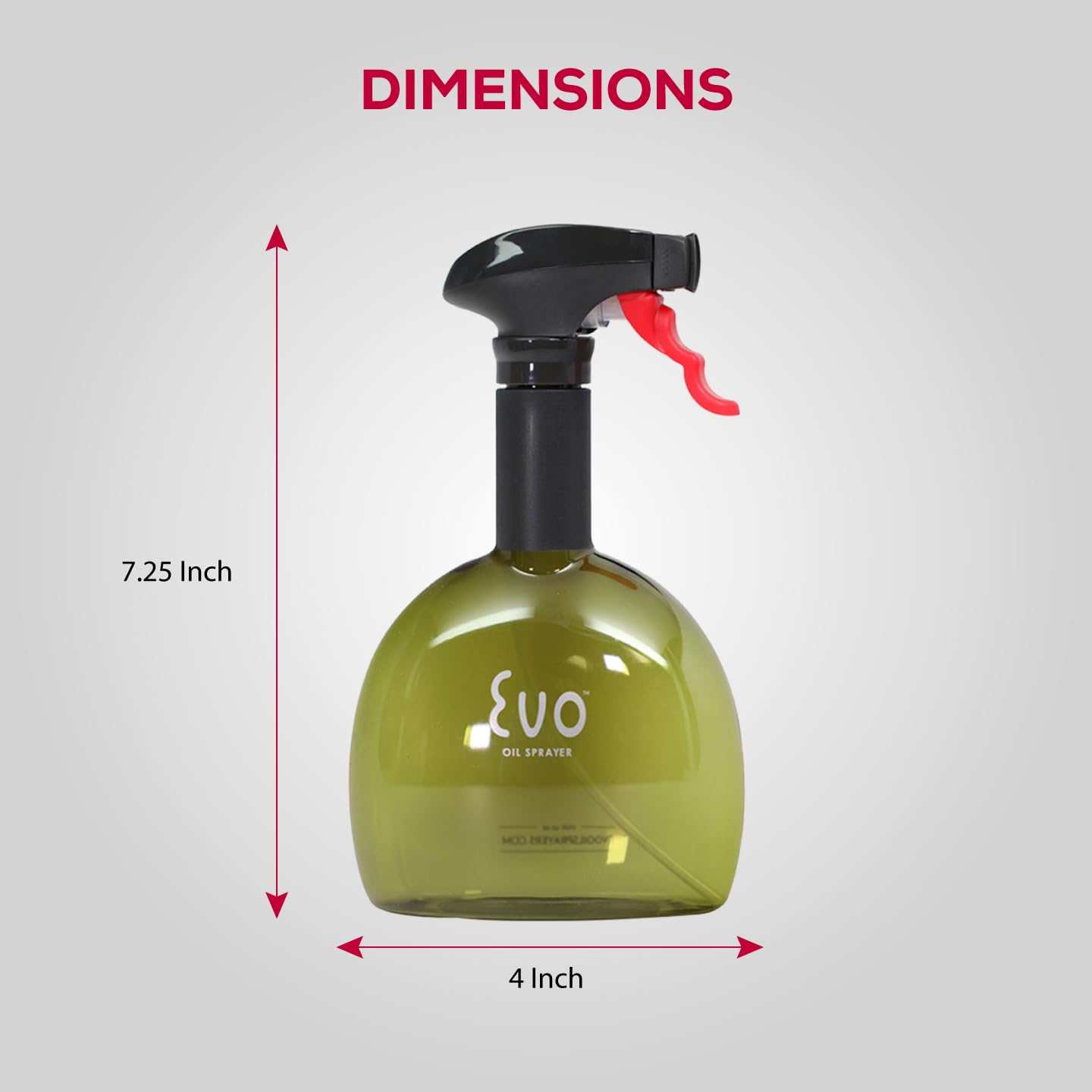 Evo Oil Sprayer Mini Non-Aerosol For Olive Oil, Cooking Oils, And Vinegars, Green, 8-Ounce Capacity, Set Of 2