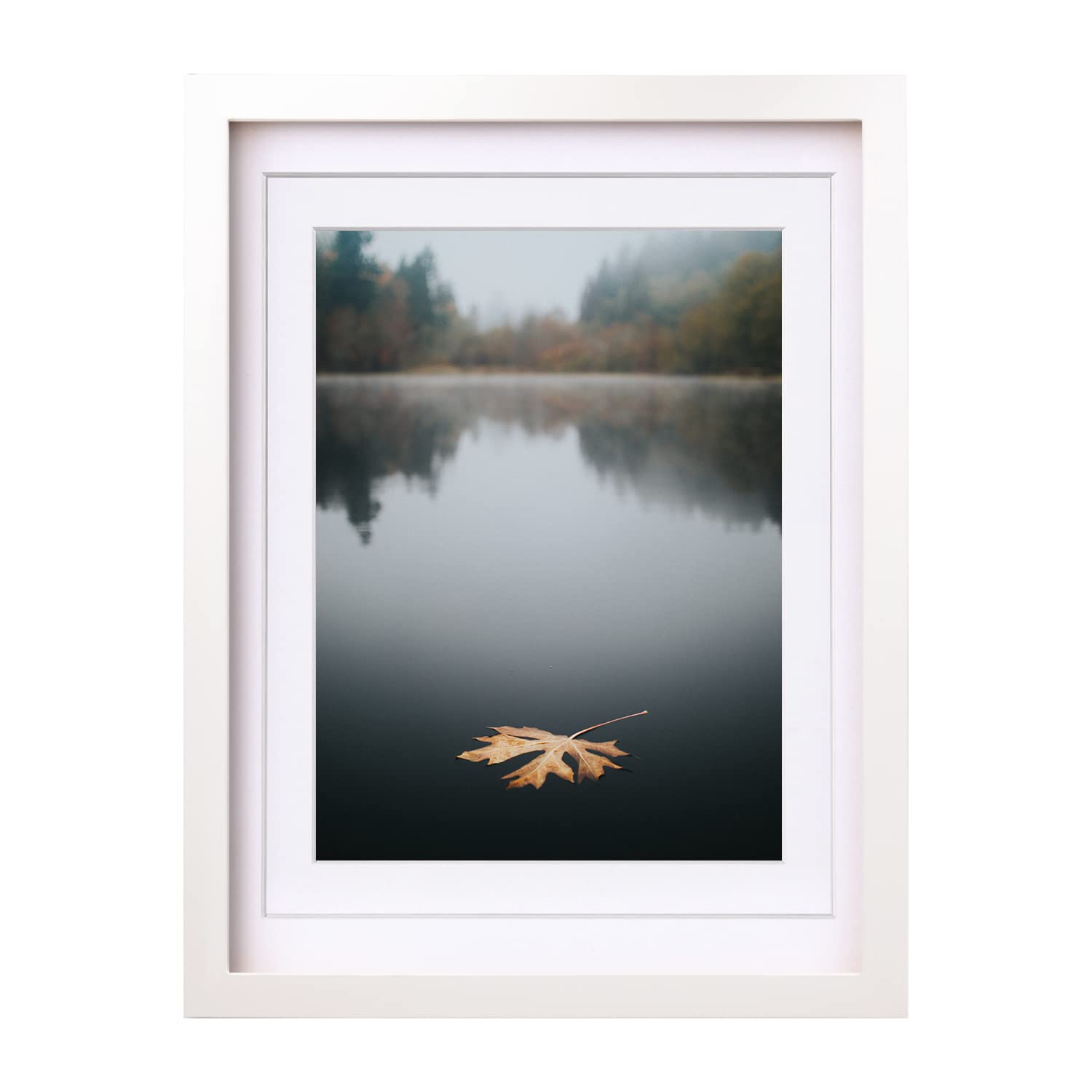 Egofine 12X16 Picture Frame White Covered By Plexiglass Made Of Solid Wood, Display Pictures 9X12 And 11X14 With Mat Or 12X16 Wi