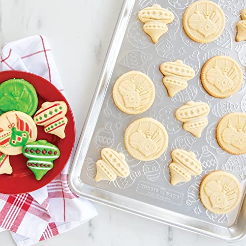 Nordic Ware Yuletide 01236 Yultide Cast Cookie Stamps, 3-Inch Rounds, Silver, Grey