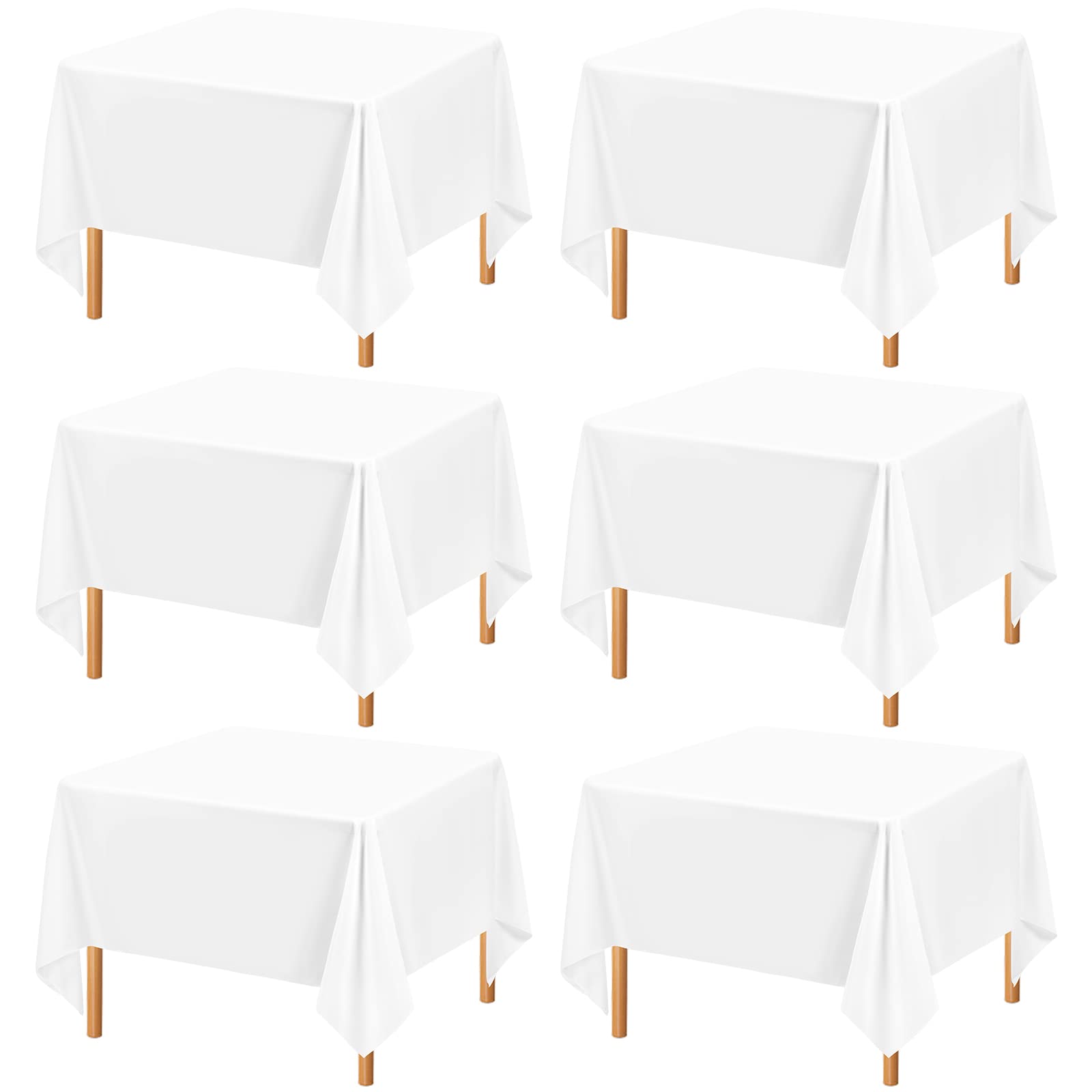 Showgeous 10 Pack Round Tablecloth 60 Inch Polyester Round Table Cloth White Tablecloths For Round Tables Wrinkle Resistant Wash