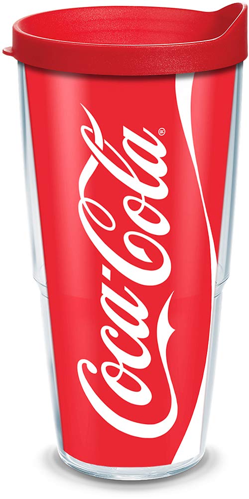 Tervis CocaCola  Coke Can Tumbler with Wrap and Red Lid 24oz, Clear