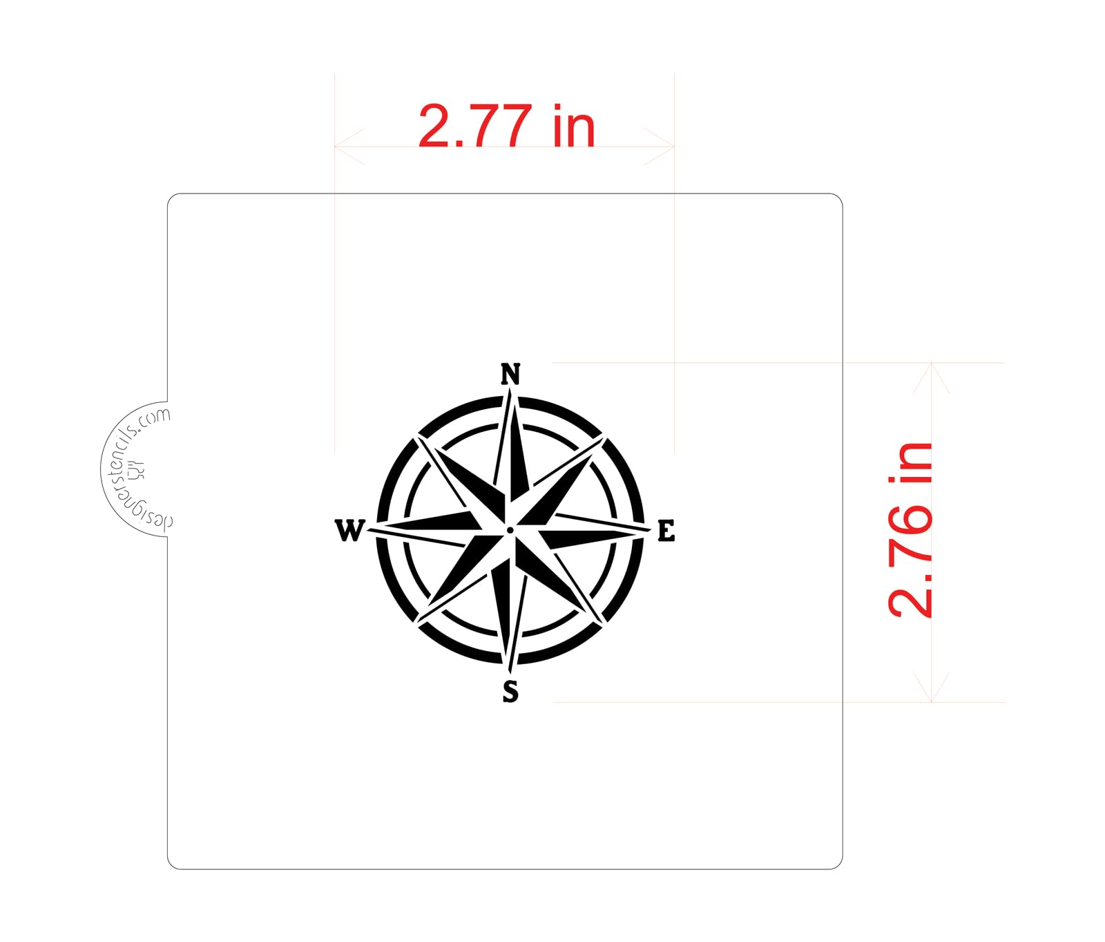 Compass Rose Cookie And Craft Stencil Cm094 By Designer Stencils