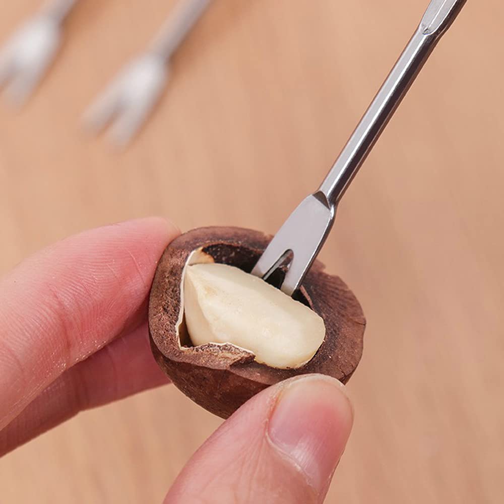 20 Pcs Robust And Lobster Forks, Sea Food Tools Set, Nut Cracker, Nut Picker Tool Fruit Fork Stainless Steel Walnut Clip Silver
