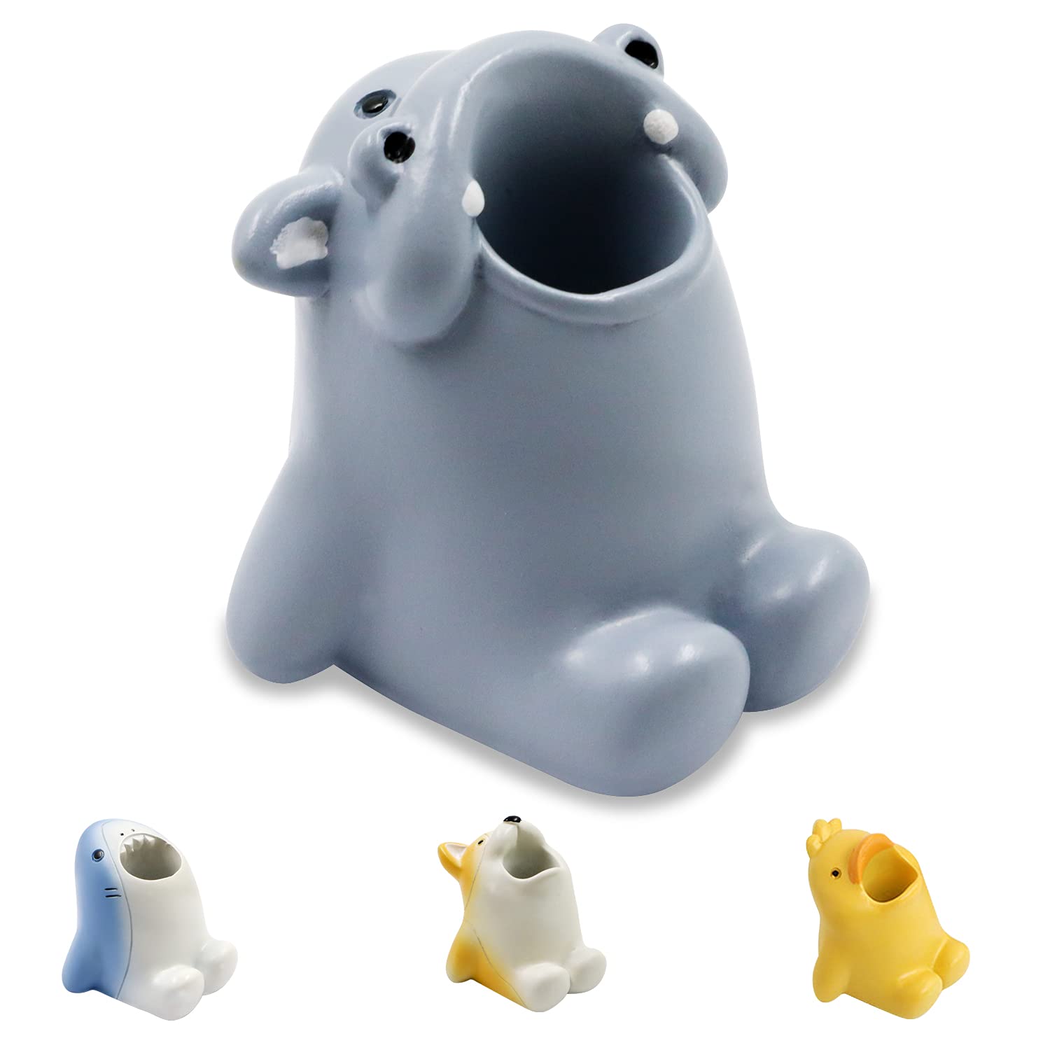 Cute Cartoon Toothbrush Holder For Kids, Fun Resin Pen Pencil Holder, Mini Animal Single Tooth Brush Stand, Creative Bathroom Or