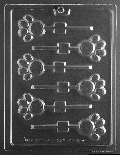 Life Of The Party A135 Paw Print Lolliop Sucker Chocolate Candy Mold With Molding Instructions