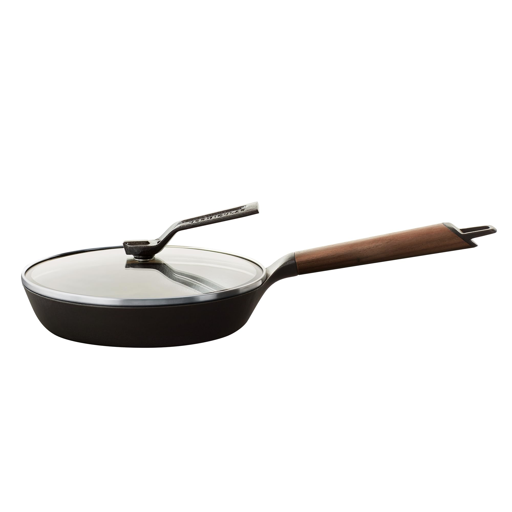 Vermicular Frying Pan & Glass Lid | 20cm (7.9)  Walnut Wood Handle