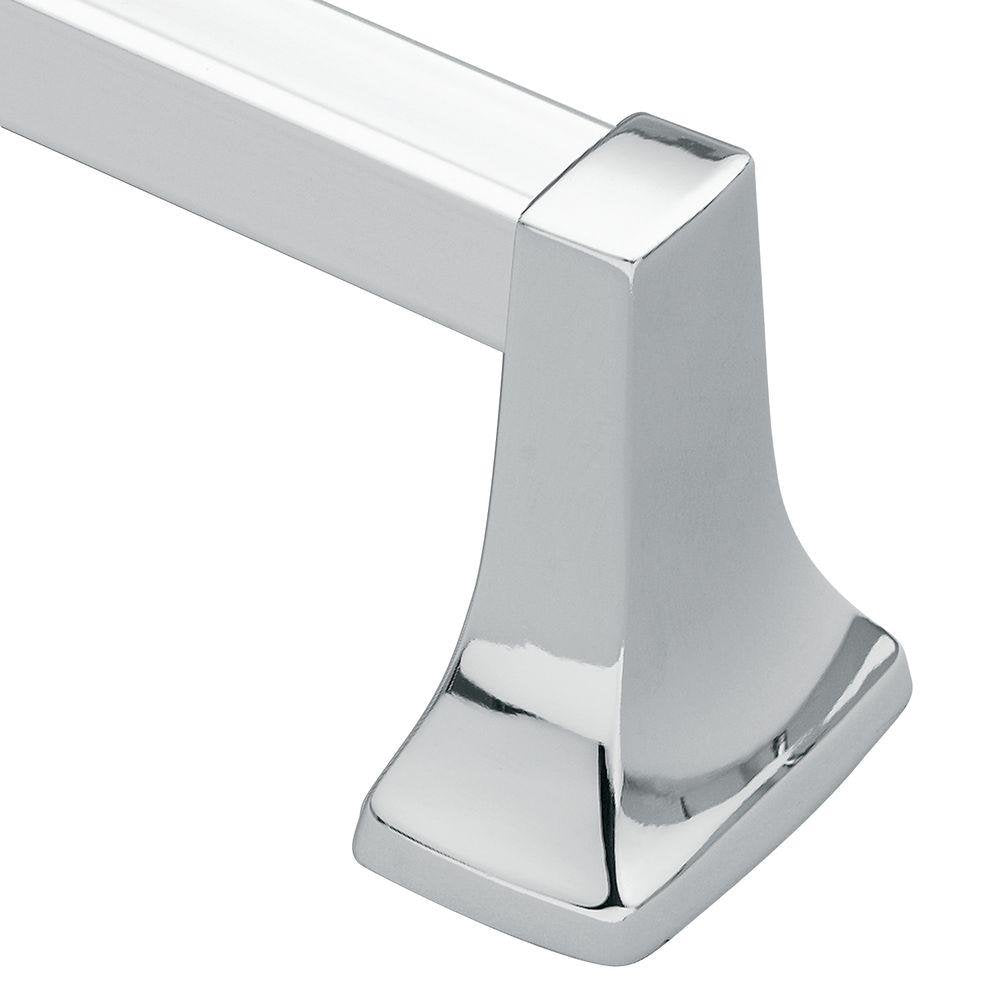 Moen Contemporary Chrome 24-Inch Bathroom Towel Bar, Wall Mounted Towel Hanger, 2224