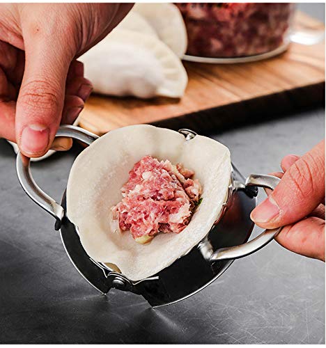 Iaxsee 6 Pieces Dumplings Maker Stainless Steel Dumpling Mold Set, 3 Dumpling Molds, 3 Dumpling Skin Maker