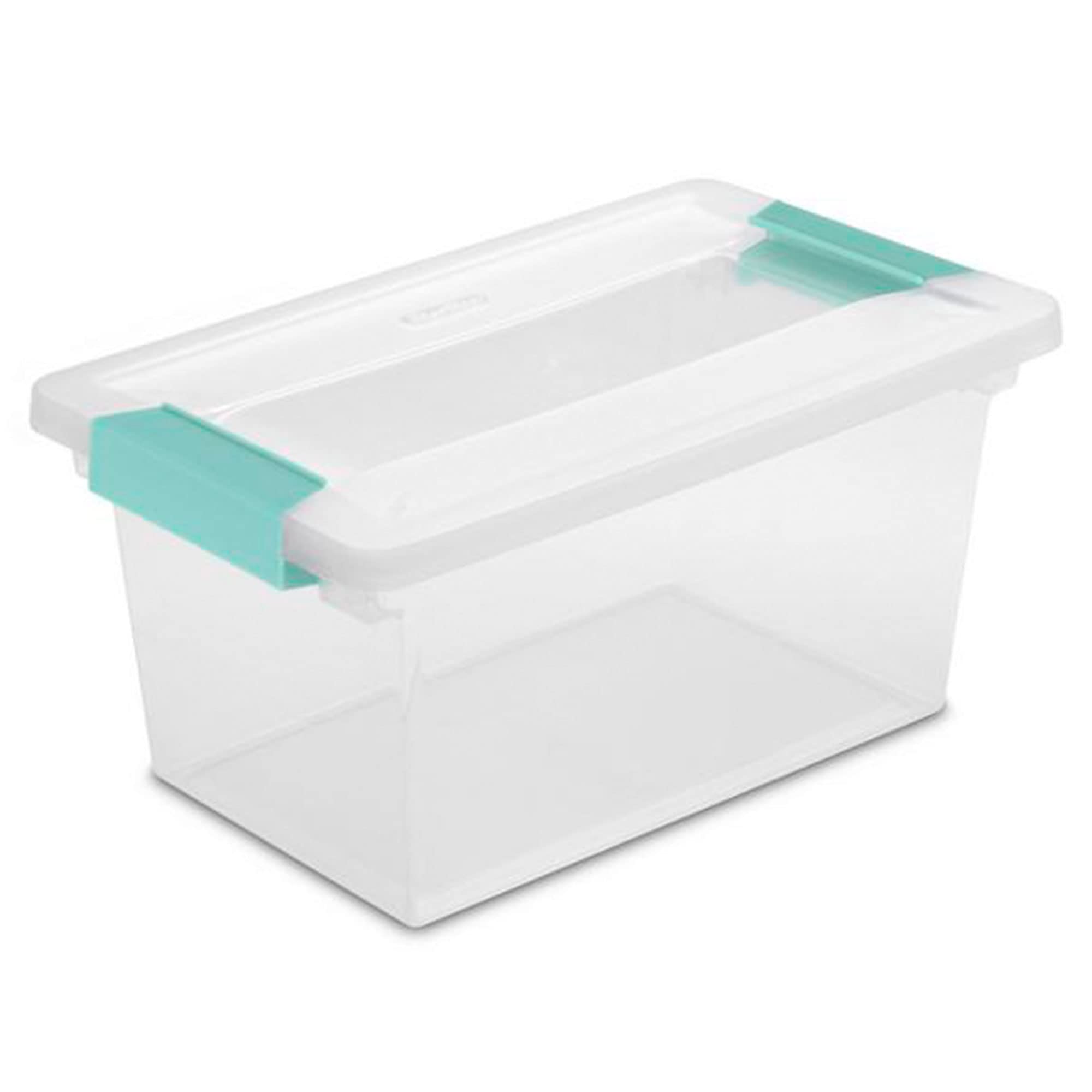 Sterilite 19628604 Medium Clip Clear Storage Box With Latched Lid - 11''L X 6-5/8''W X 5-3/8''H