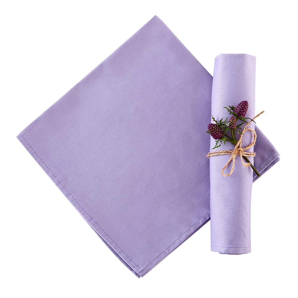 Lavender Purple Cloth Napkins 100% Cotton Set Of 12, Purple Kitchen Napkins For Dinner, Soft Comfortable And Reusable 18''X18''