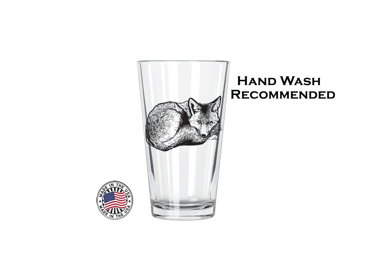 Corkology Pint Glass Red Fox, Clear