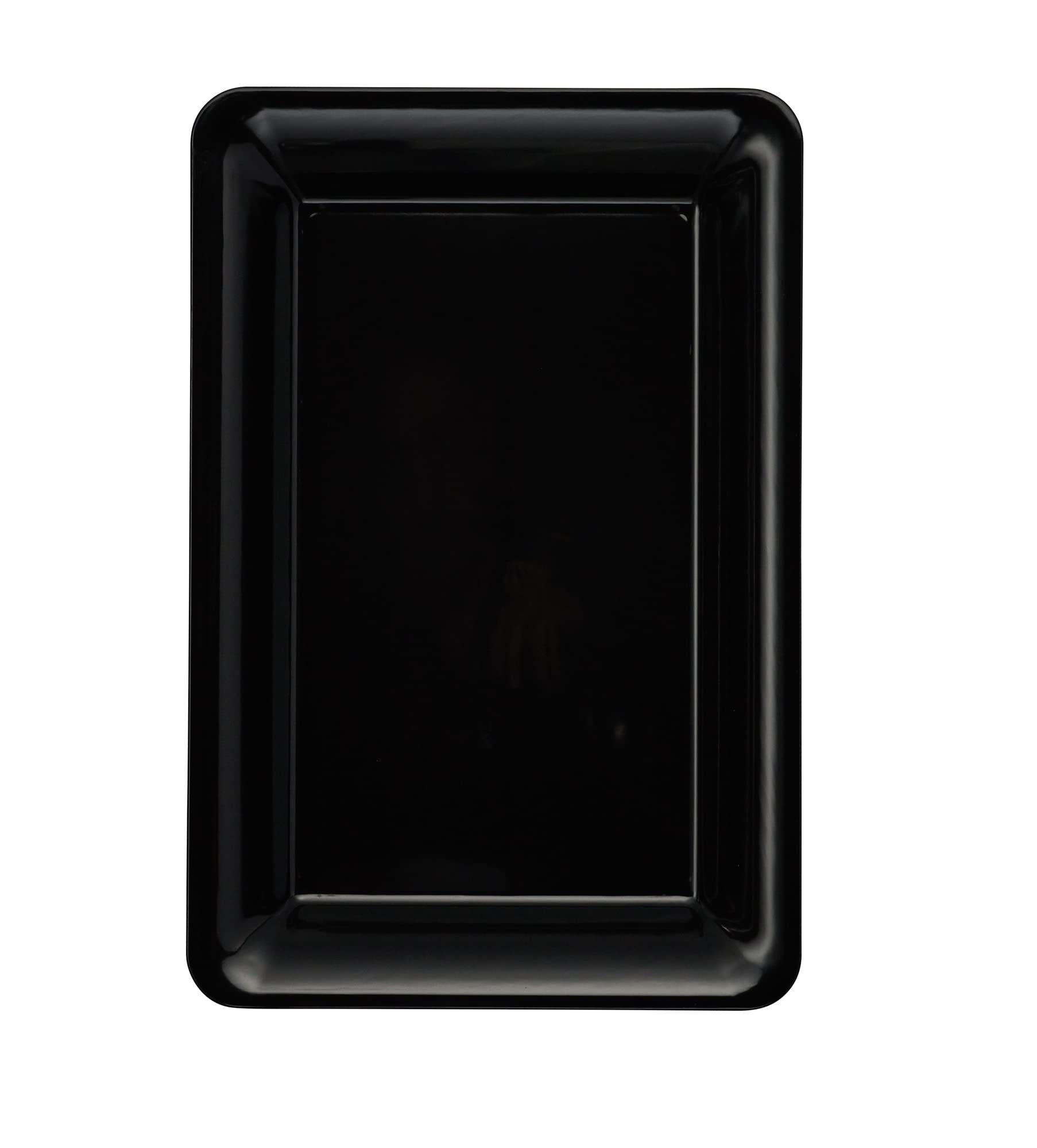Plasticpro Plastic Serving Trays - Serving Platters Rectangle 10 X 14 Disposable Party Dish Black Pack Of 12