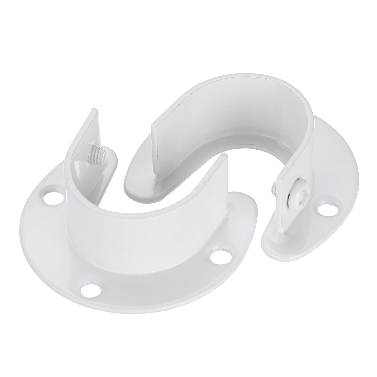 Ownmy 6 Packs Closet Rod End Supports Curtain Flange Rod Holder 1-1/4'' Diameter, U Shaped Stainless Steel Closet Pole Sockets O
