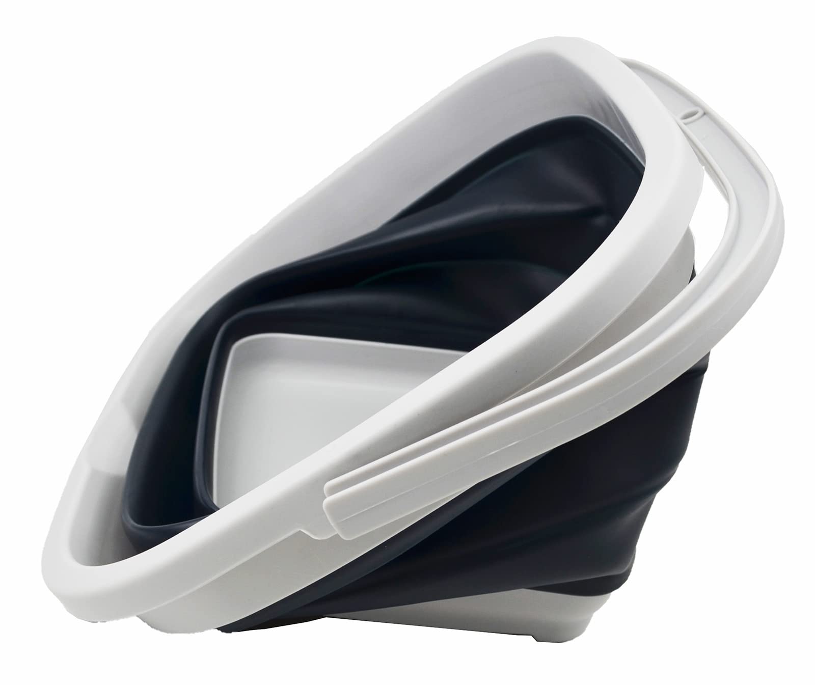 SAMMART 11L (2.9 Gallon) Collapsible Rectangular Handy Basket/Bucket (1  Grey/Slate Grey)