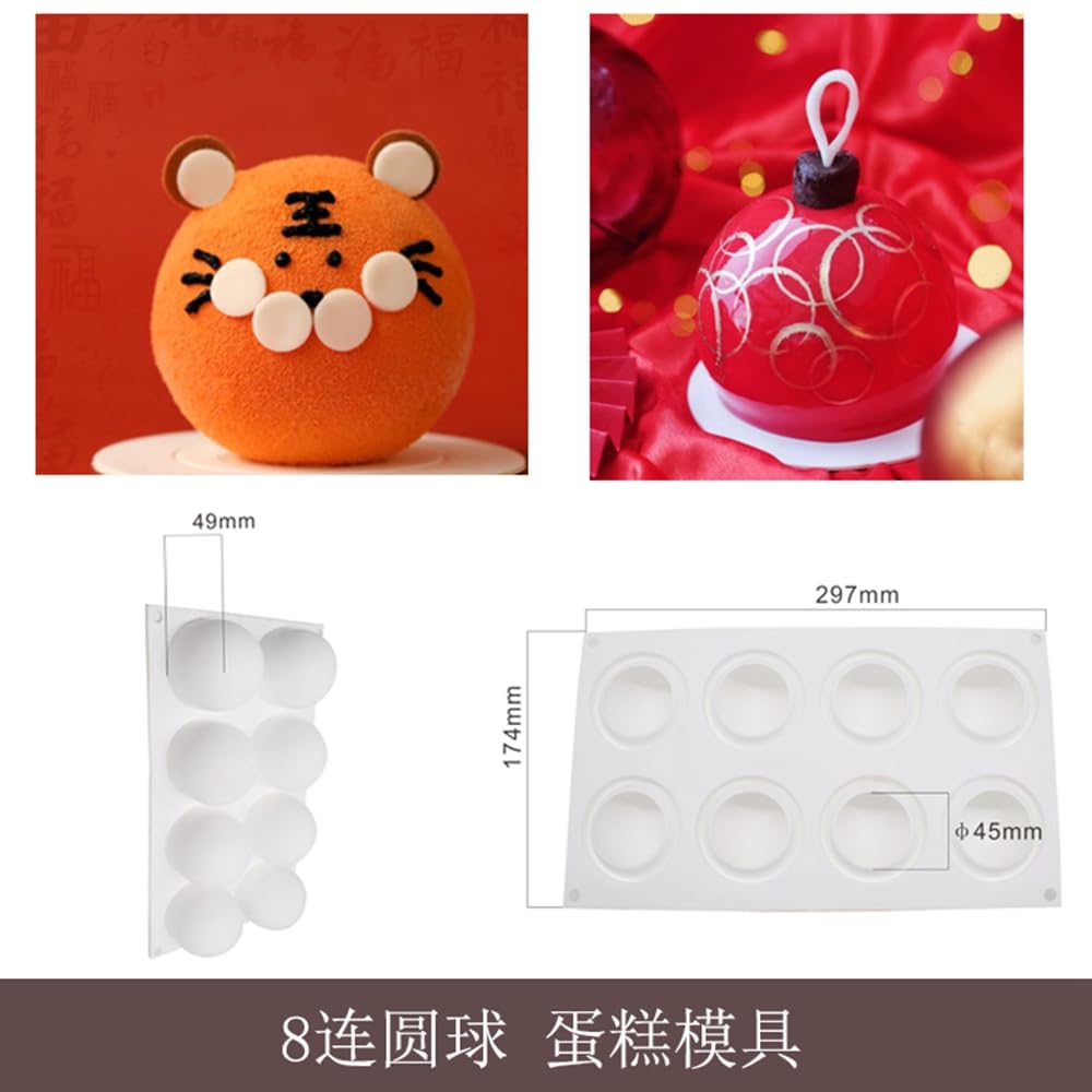 Baking Accessories And Tools Silicone Chocolate Mold Silicon Ball Cake Moulds 3D Half Sphere Candy Truffle Baking Tray (Round D_