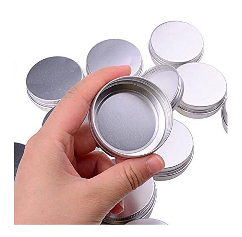 Ericotry 12 Pcs Of 2 Oz/ 60 Ml Silver Aluminum Tins Empty Slip Slide Round Containers With Tight Sealed Twist Screwtop Cover For