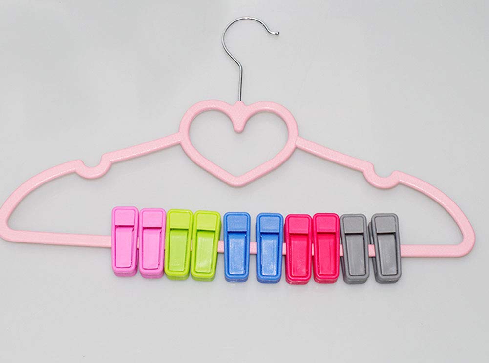 Kiseer Plastic Baby Hanger Clips, 40 Pcs Slim-Line Finger Clips Set Clothes Hanger Velvet Hanger (Blue)