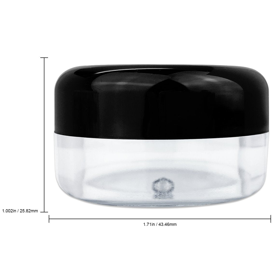 Beauticom (Quantity: 60 Pieces) 15G/15Ml (0.5Oz) Round Clear Jars With Black Lids For Powdered Eyeshadow, Mineralized Makeup, Co