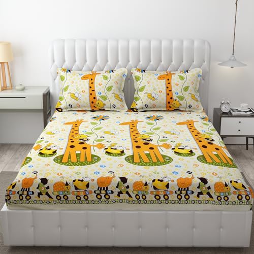 Fresh From Loom King Bedsheet For Double Bed|Microfiber Floral Design Bed Spread|HypoAllergenic Bedsheets/Bedcover|Wrinkle Free