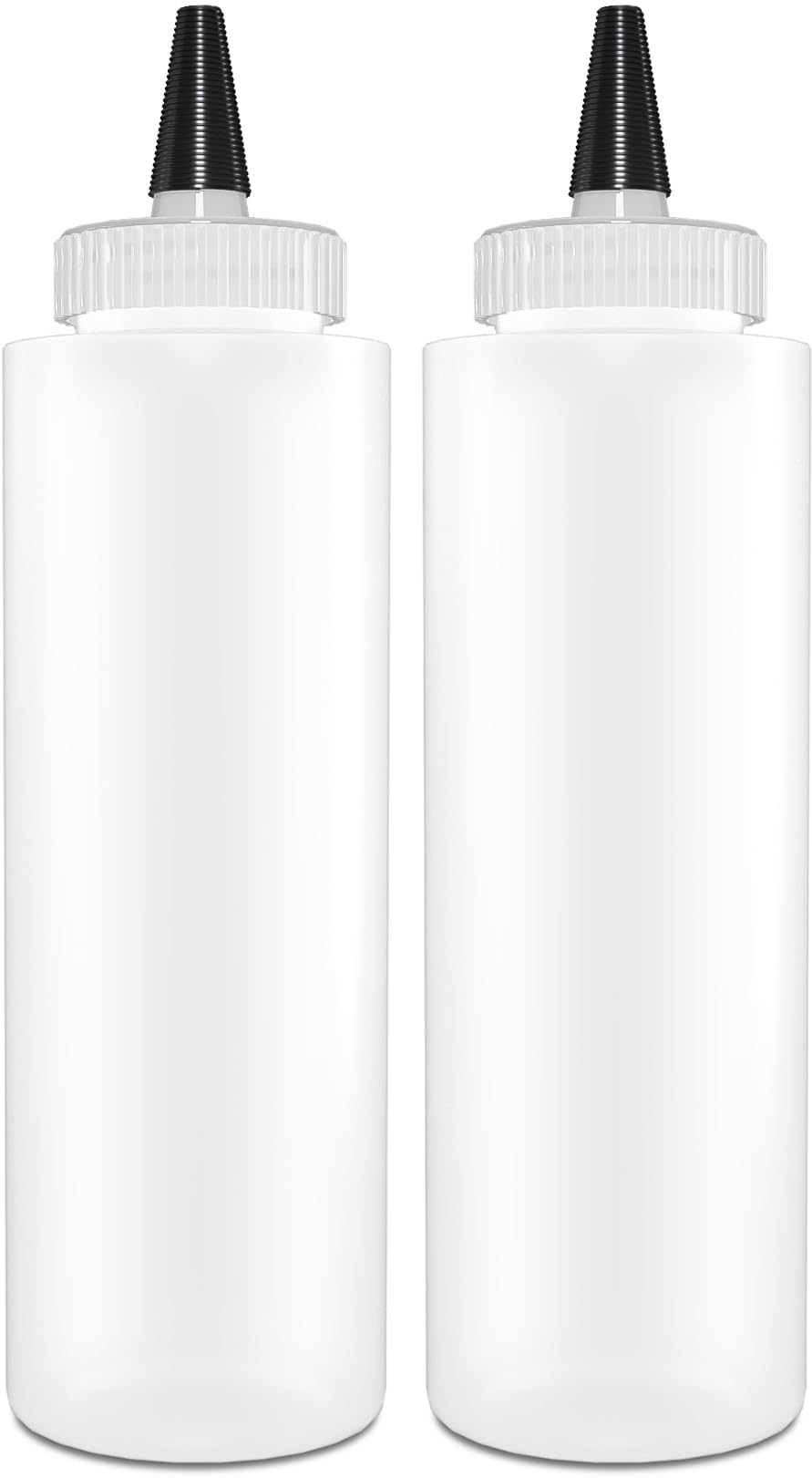 Brightfrom Condiment Squeeze Bottles 8 Oz Wide Neck, Empty Squirt Bottles - Removable Top-Cap, Leak Proof For Ketchup, Mustard,