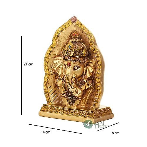 Indicast Resin 9 Ganesh Ji Copper Finish Hindu God Statue Ganpati Ganesh Idol Figurine Decoration And Pooja Gifting Purpose Scul