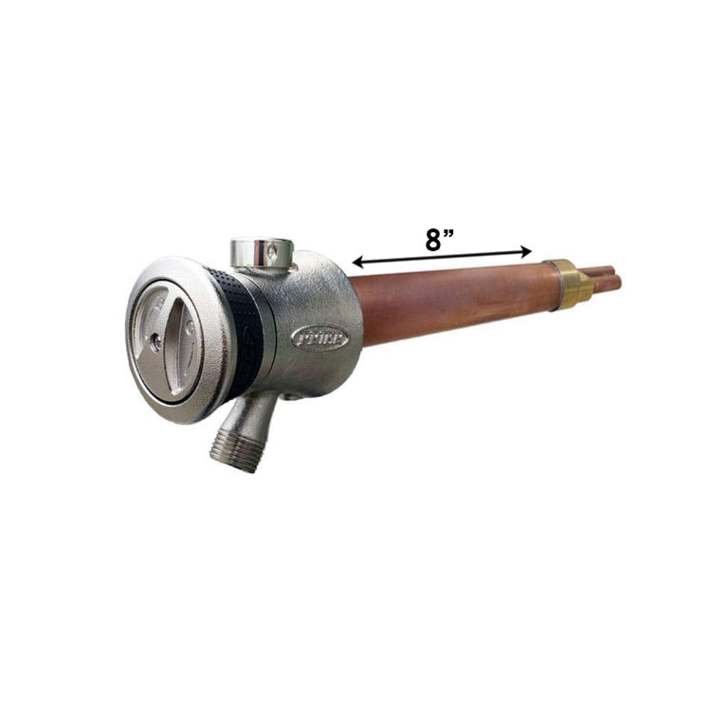Prier Products P-118X08 8 Single Handle Hot & Cold Mixing Hydrant, Satin Nickel, 1/2 Crimp Pex