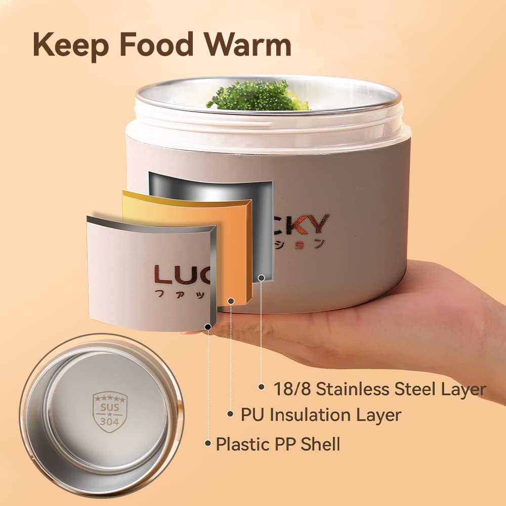 Ybobk Home Thermal Bento Box Aldult Lunch Box, Portable Insulated Lunch Container For Work Picnic, Keep Warm Stainless Steel Foo