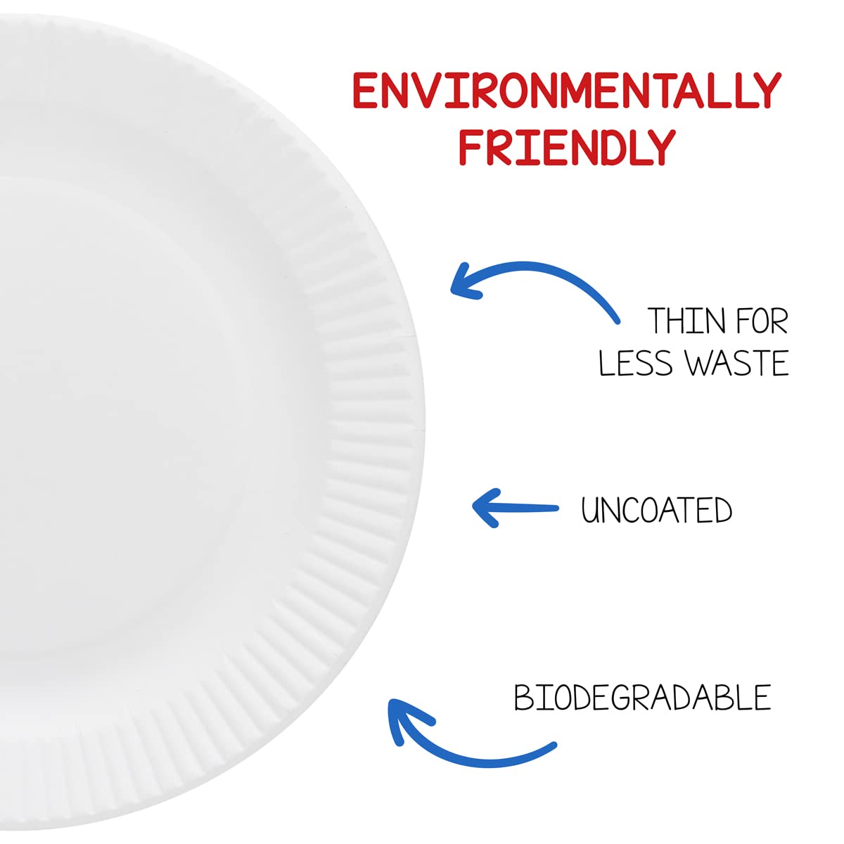 Hygloss Products Paper Plates - Uncoated White Plate - Use For Foodware, Events, Activities, Crafts Projects And More - Environm