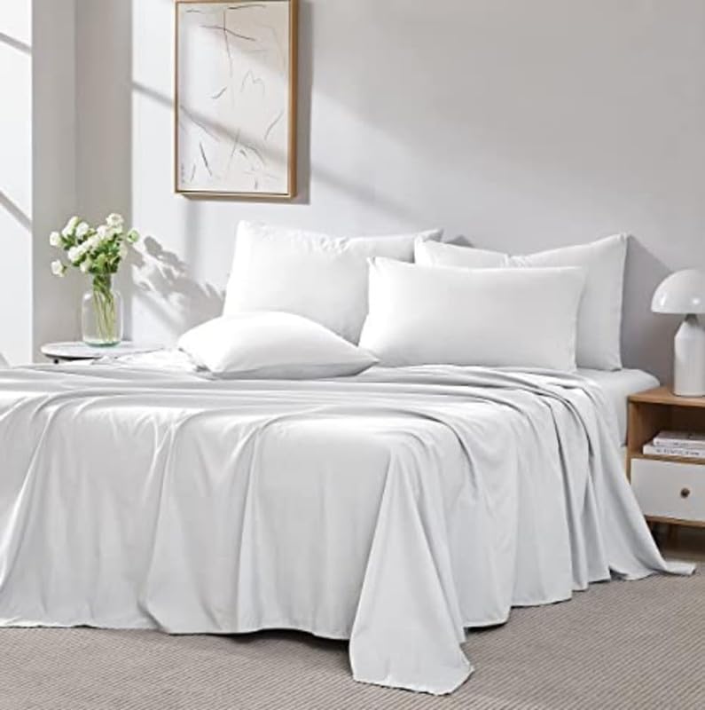 Sem B Gra - Single Size Bedsheets For Single Bed 400 Tc - Cotton Elastic Fitted Sheet (42 X 72 Inches)_With 8 Inch Drop- Color_W