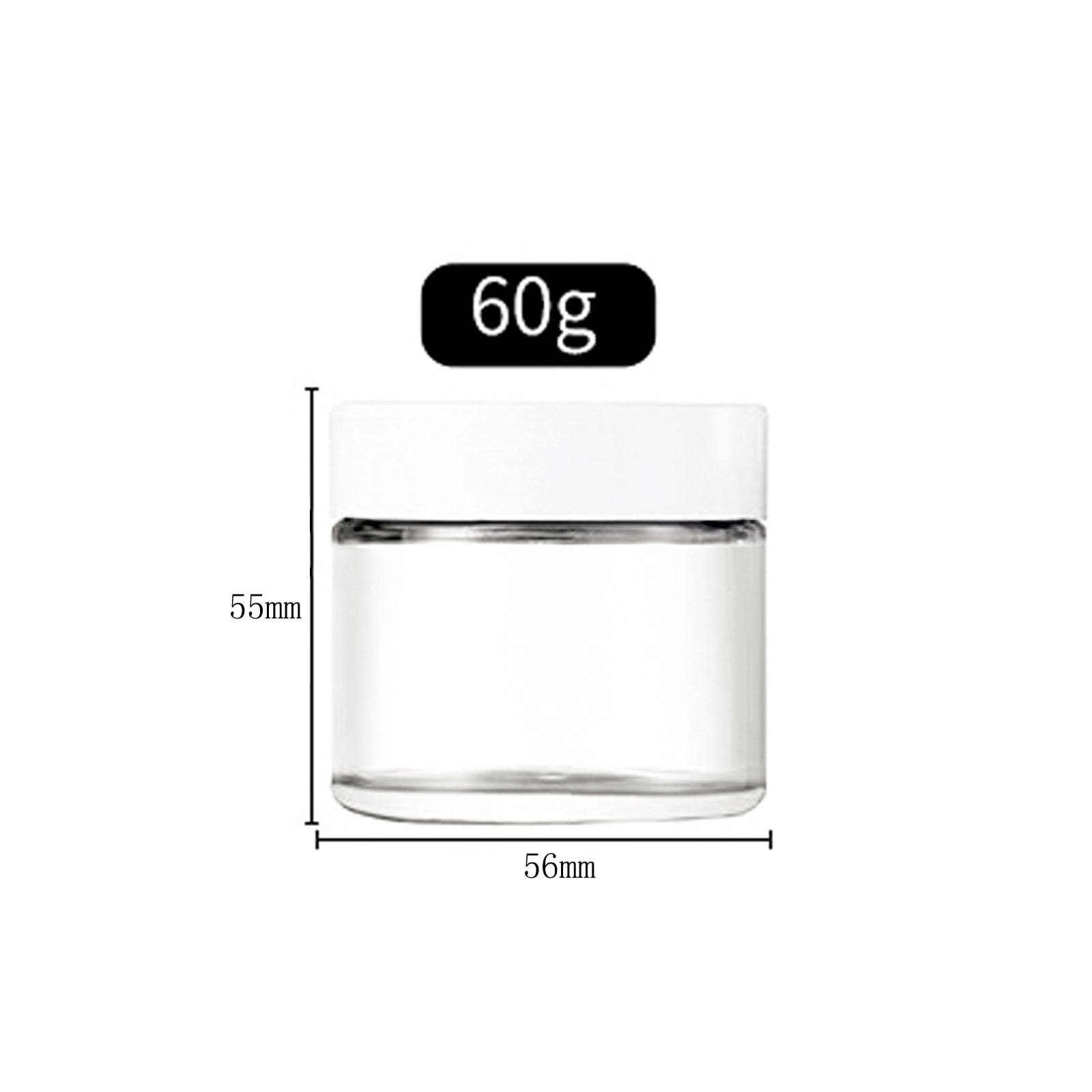 Begiket 4 Pack 2 Oz Glass Jars With Lids,60Ml Empty Round Clear Glass Jars With Inner Liners And White Lids,Cosmetic Containers