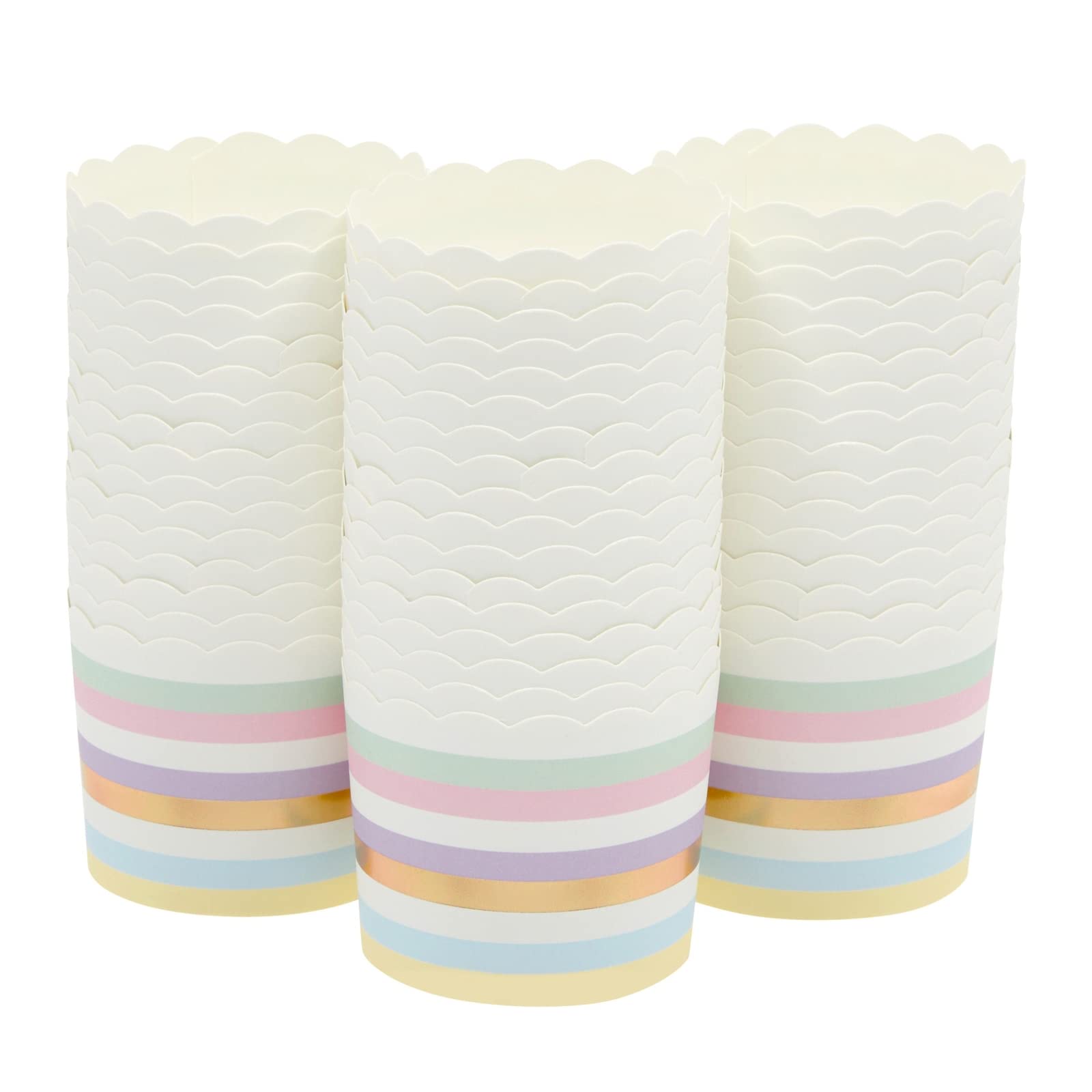 Sparkle and Bash 50-Pack Pastel Cupcake Liners - Large Baking Cups for Birthdays, Assorted Colors, Model LJ-GUNLN-091019-04-1