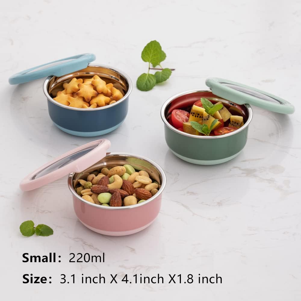 Lille Home 7.5 Oz Dressing Containers For Condiments, Salad Dressing, Dips, Stainless Steel Dipping Sauce Cups, Mini Food Storag