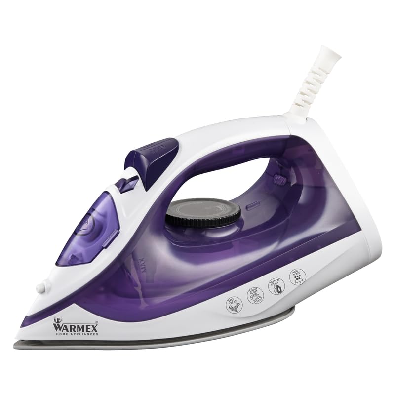 Warmex 2000W Steam Iron Press Black Non-Stick Soleplate | Powerful Steam Burst Removes Wrinkles From Clothes | Quick Heat Up 18-