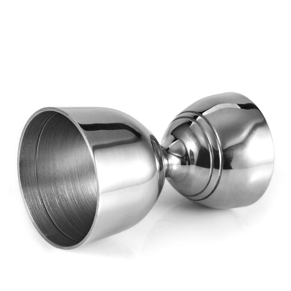 Derrison Bell Jigger Stainless Steel Bar Tool With 0.5Oz, 1Oz, 1.5Oz And 2Oz Measuring Marks, Mirror Polished Finish, One Jigger