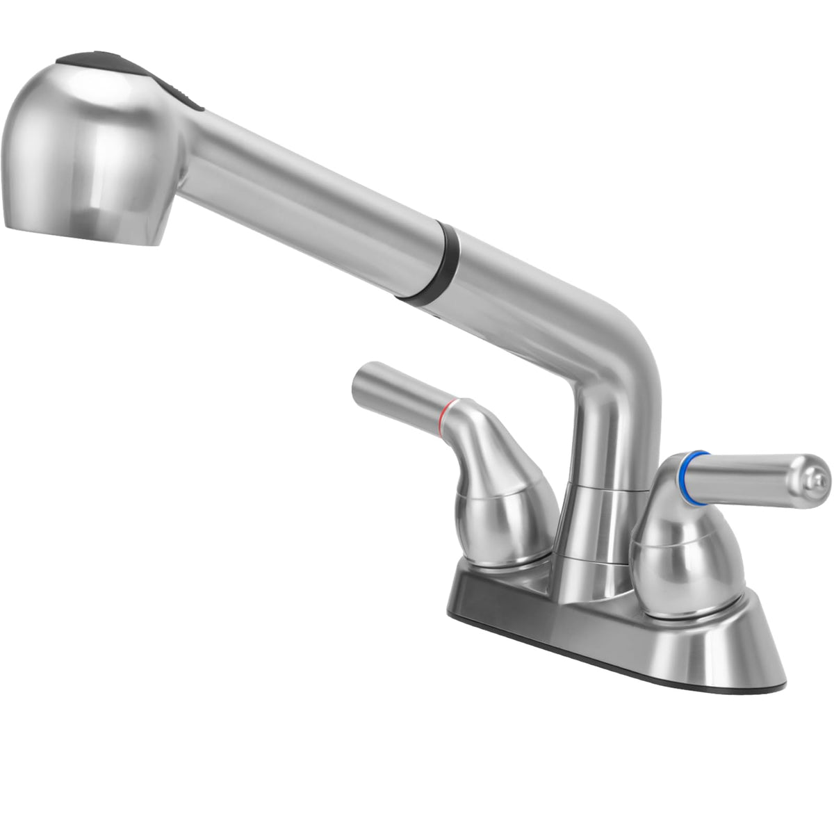 Utility Sink Faucet,Universal Laundry Tub Abs Plastic Faucet With Sprayer,Dual Handle Pull Out Faucet, Chrome Finish Laundry & U