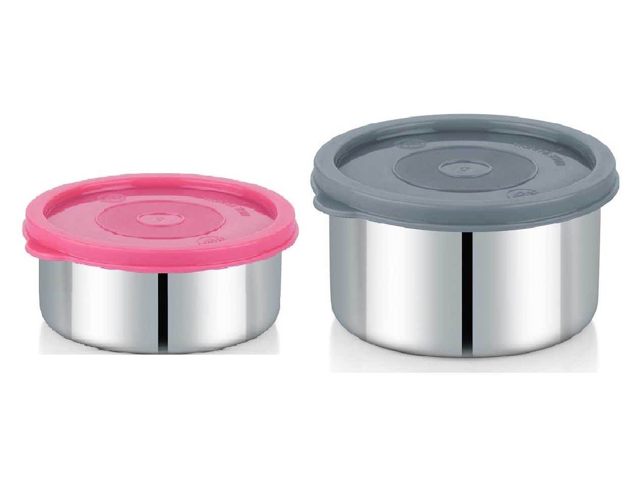 Foliam Leak Proof Click And Seal Lock Stainless Steel Storage/Air Tight Tiffin Container/Lunch Container With Lid (Ld-250+450Ml)