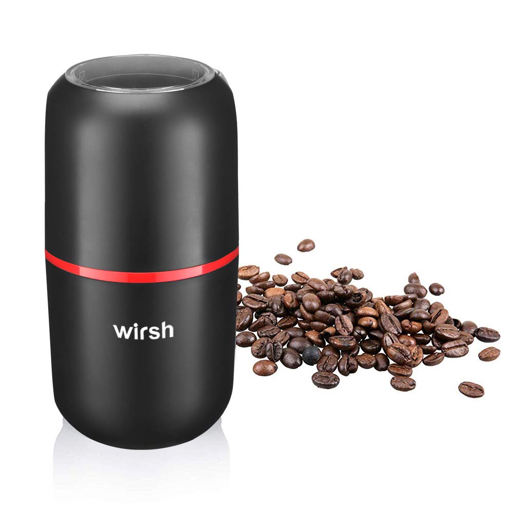 Wirsh Coffee Grinder-Electric Coffee Grinder With Stainless Steel Blades, Coffee And Spice Grinder With Powerful Motor And 4.2Oz