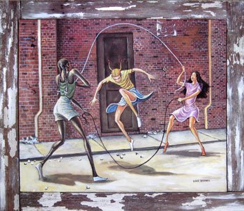 Ernie Barnes Double Dutch Print 16 X 19 In.