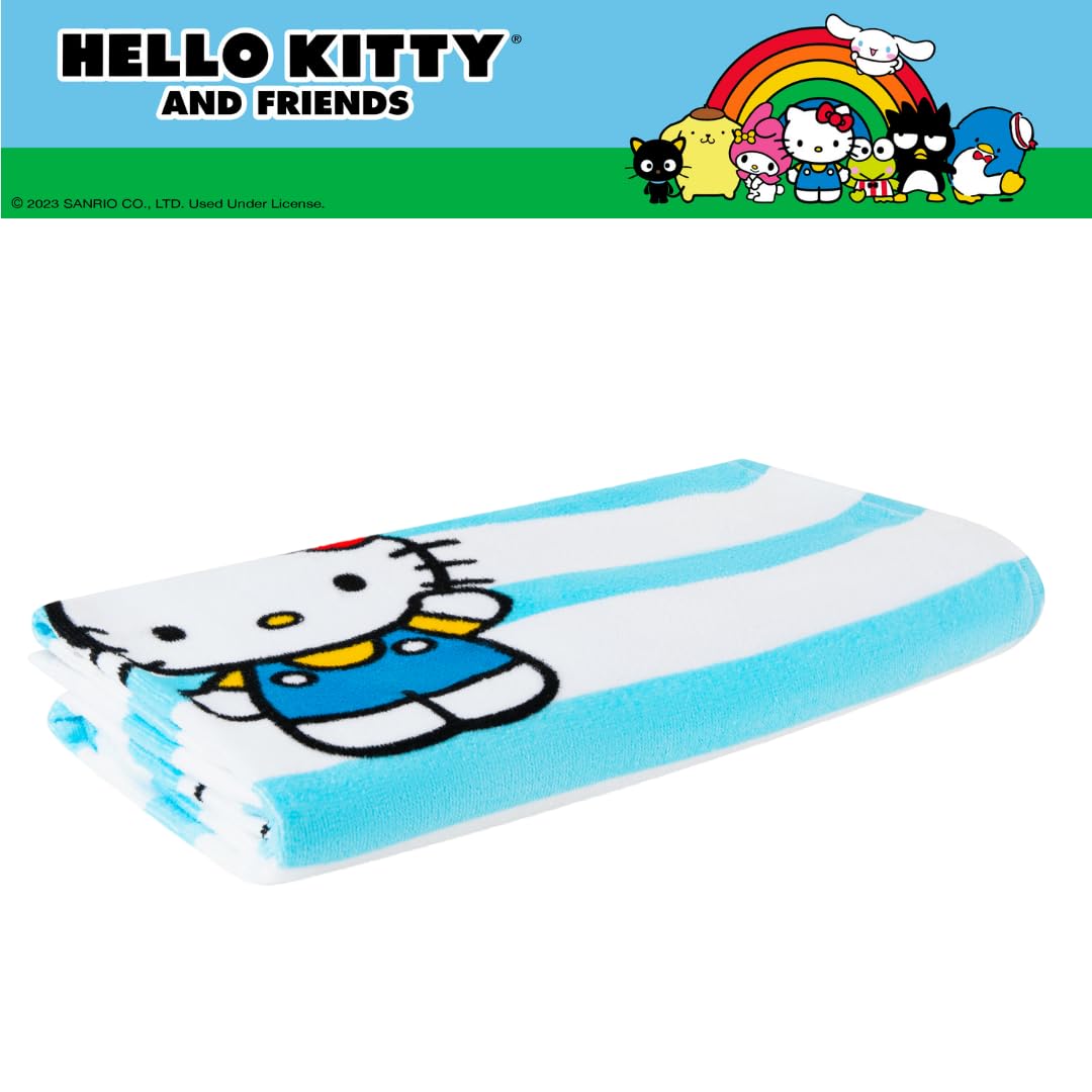 Franco Collectibles Sanrio Hello Kitty & Friends Super Soft Cotton Bath/Pool/Beach Towel, 60 In X 30 In, (Official Licensed Prod