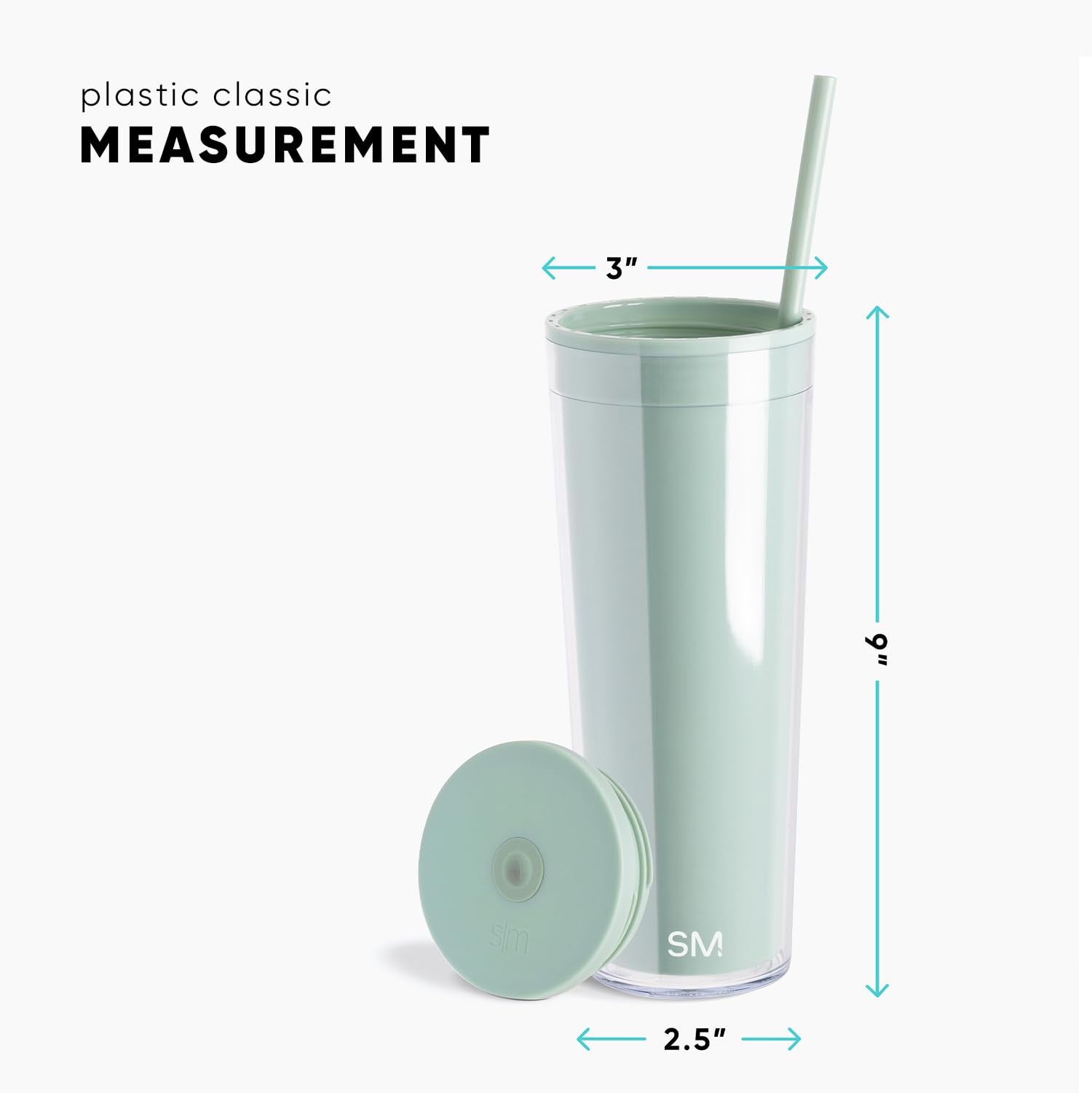 Simple Modern Plastic Tumbler with Lid and Straw | Reusable BPA Free Iced Coffee Cups Double Wall Smoothie Cup | Gifts for Women
