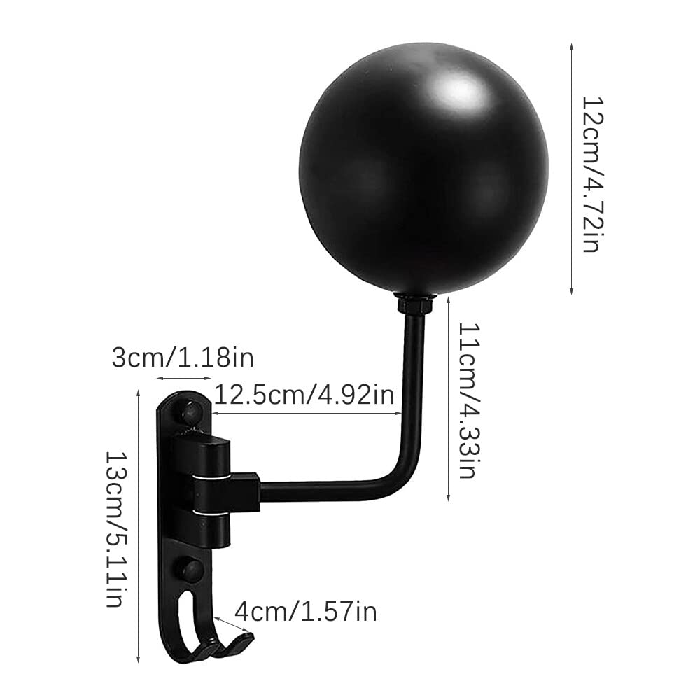 Olymajy Helmet Stand, Motorcycle Helmet Display Stand With Hook, Wall Mounted Rotatable Hat Stand, Hard Hat, Handbag Storage Dis