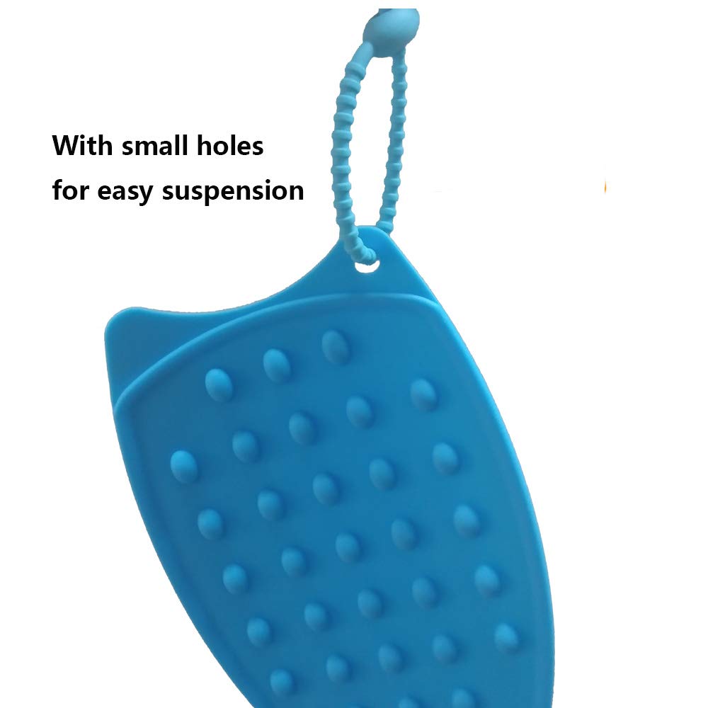 Tangser Multipurpose Silicone Iron Rest Pad For Ironing Board Hot Resistant Mat,Silicone Heat Resistant Iron Rest Pad (Blue)
