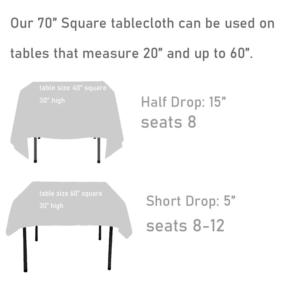 Partydelight Sequin Tablecloth, Sequin Table Overlay, Square, 70''X70'', Silver